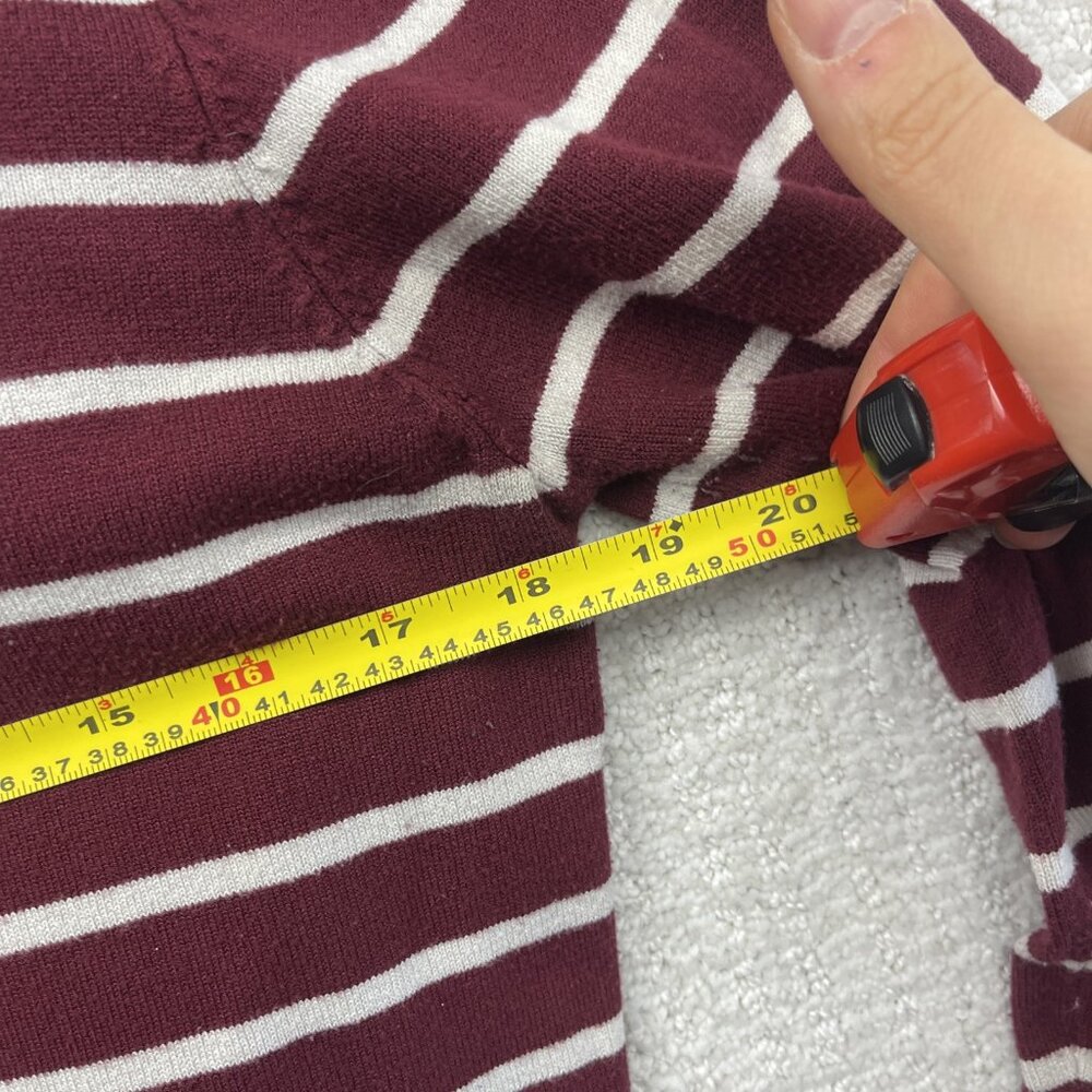 Lot x2 Bulk Striped Pullover Sweater Knit Red  / Grey Women Sz XL Preppy Cozy - Picture 8 of 16